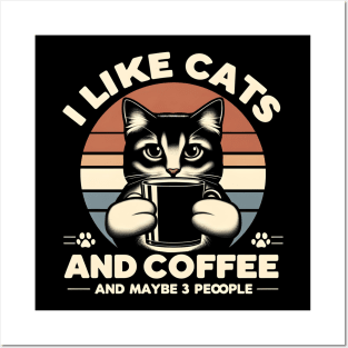 I like cats and coffee Posters and Art